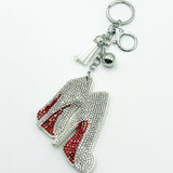 Diamond-studded high heel keychain - european & american style tassel metal charm - bag accessory - cross-border hot seller