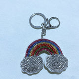 Colorful five-pointed star keychain korean velvet candy color hot diamond casual rainbow luggage accessories
