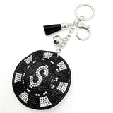 Diamond-studded letter s keychain - european & american style tassel metal charm - bag accessory - cross-border hot seller