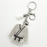 Diamond-studded suit keychain - european & american style tassel metal charm - bag accessory - cross-border hot seller