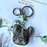Cross-border hot-selling korean velvet diamond-encrusted kitten and puppy keychain bag hanging fashion hot diamond luggage pendant wholesale
