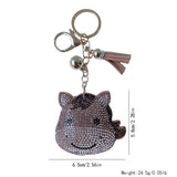 Little cow keychain - korean velvet hotfix rhinestone animal backpack bag accessory - bag chain charm