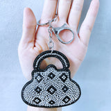 Chanel-inspired chic bag accessories: korean velvet rhinestone perfume bottle bag charm, luggage ornament wholesale