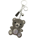 Diamond-studded bear keychain - european & american style tassel metal charm - bag accessory - cross-border hot seller