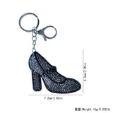 Fashionable rhinestone-embellished high heel charm keychain - korean velvet hotfix jewelry, women's bag accessory gift, cross-border e-commerce