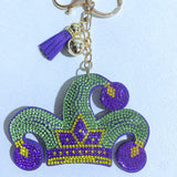 Clown hat hotfix rhinestone keychain, korean velvet christmas hat charm, party styling creative gift bag accessories