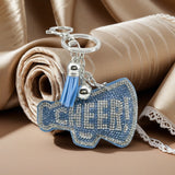 Cross-border creative sports meeting sports competition small souvenir korean velvet hot diamond cheer keychain bag accessories