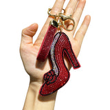 New arrivalfashion high heels korean velvet hot diamond bag pendant fashion women's shiny keychain car pendant