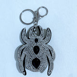 Halloween dark style spider keychain korean velvet hot diamond luggage accessories bag accessories wholesale