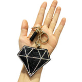 Cross-border korean velvet diamond pure color diamond keychain bag hanging car accessories fashion hot diamond luggage pendant