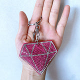 Cross-border hot-selling korean velvet diamond-encrusted women's bag pendant fashion sparkling rhinestone leather velvet keychain