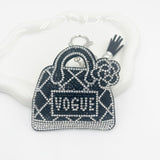 Cross-border hot-selling letter full diamond bag keychain fashion girl rhinestone tassel pendant hot diamond clothing accessories