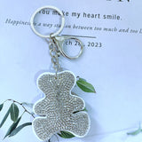 Cross-border hot-selling mini white bear keychain, ultra-light portable bag chain and trouser waist accessories, cute pet bag chain pendant
